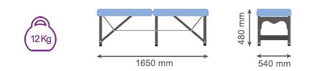 Camilla plegable de aluminio para quiropractica con mochila incluidaCP-490